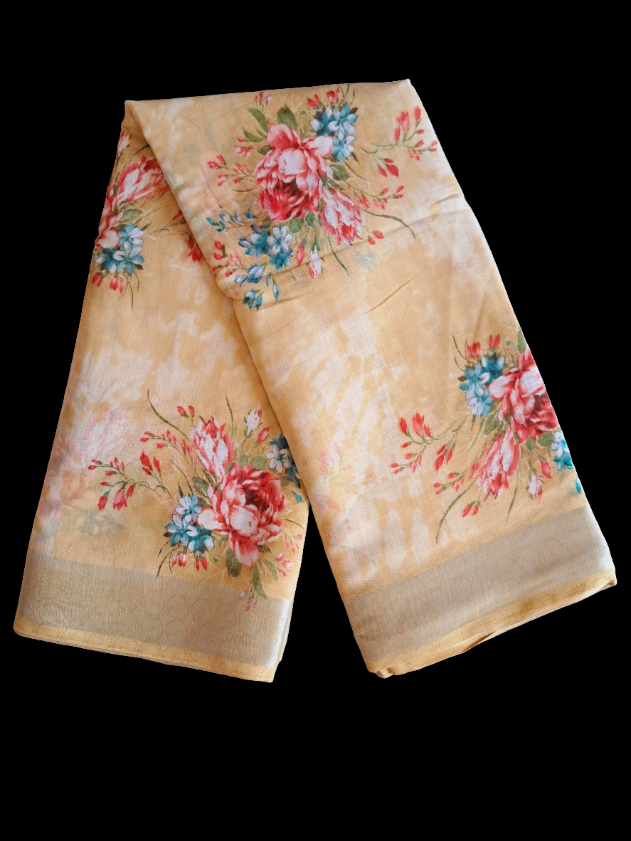 Linen saree